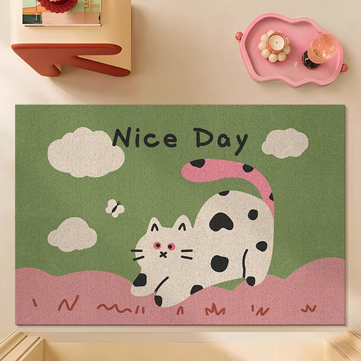 「Tuokus」玄関マット ドアマット 泥落としマット フロアマット マット キッチンマット タイルカーペット 床マット 屋外 滑り止め 耐磨耗性 速乾 吸水 洗える 店舗 飲食店 オフィス 事務所 XGDianj57 45*75cm