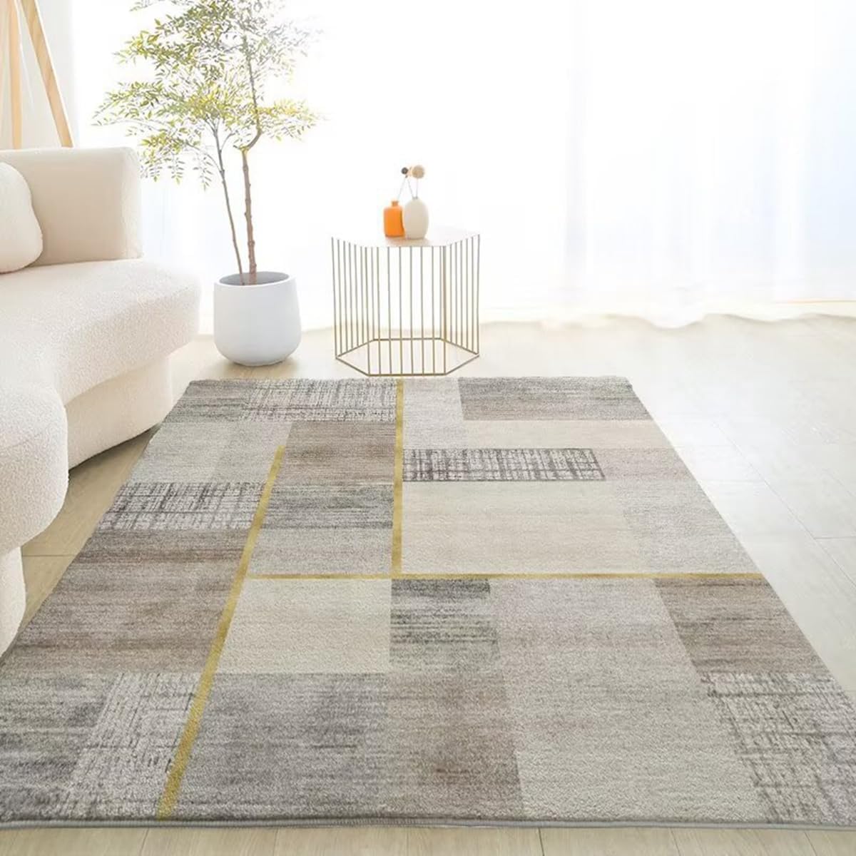 Frisence カーペット 120×160cm 洗える ラグ 滑り止め付き 防音・防寒・床暖房対応 ラグマット 折りたたみ コンパクト収納可能 おしゃれ ふわふわ 北欧風 リビング 寝室 子供部屋用 FRIDT73