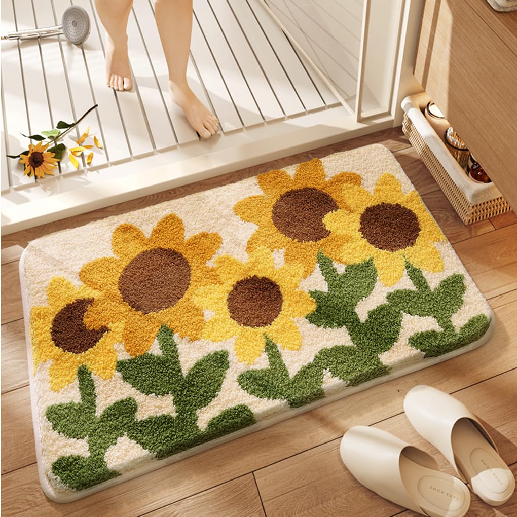バスマット 40×60cm 吸水速乾 ふわふわ マイクロファイバー 滑り止め付き 抗菌防臭 厚手 洗濯機対応 乾きやすい お風呂マット 脱衣所 洗面所用 おしゃれ 北欧風 ORYSD124
