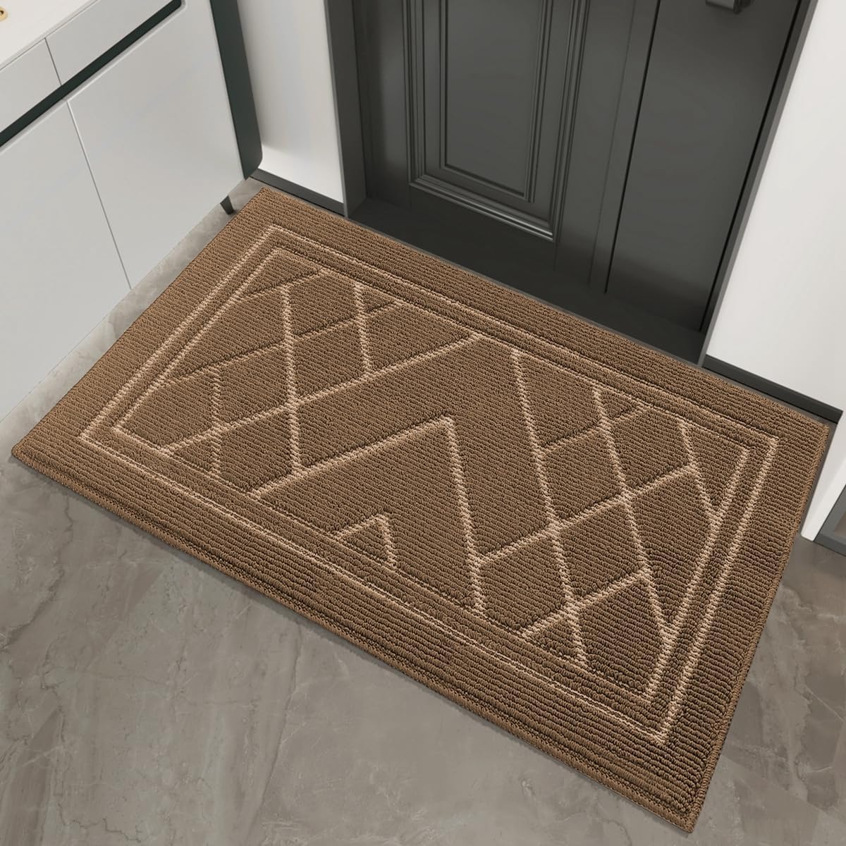 Tuokus 玄関マット 75×45cm ドアマット 泥落としマット フロアマット マット キッチンマット タイルカーペット 床マット 屋外 滑り止め 耐磨耗性 速乾 吸水 洗える 店舗 飲食店 オフィス 事務所 XGJ38