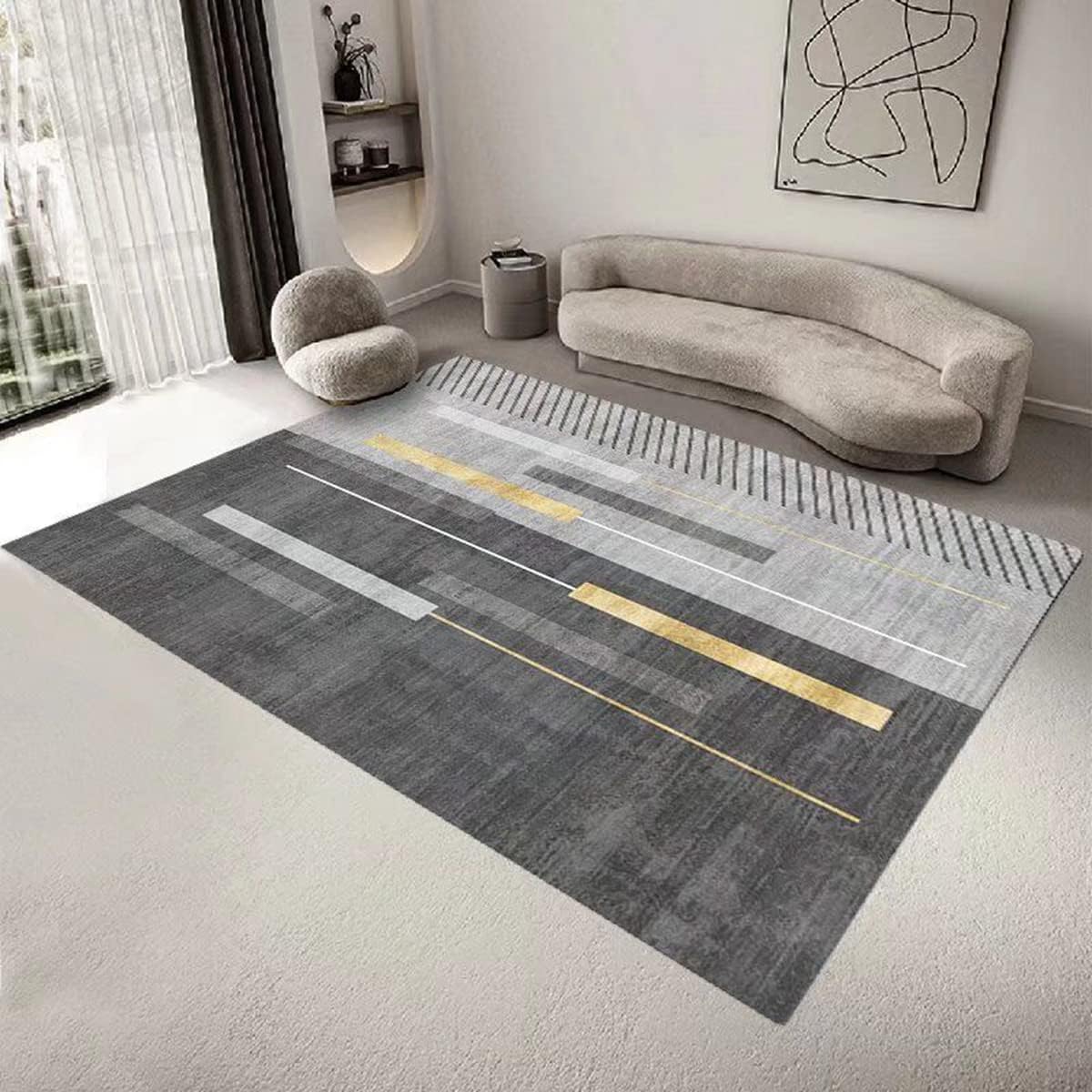 「Tuokus」 カーペット ラグマット リントフリー わびさび ラグ 北欧 じゅうたん 洗える 3畳4畳5畳6畳 防ダニ センターカーペット かわいい 抗菌 消臭 シャギーラグ 滑り止め付き ふわふわ サラサラ 長方形 夏秋冬