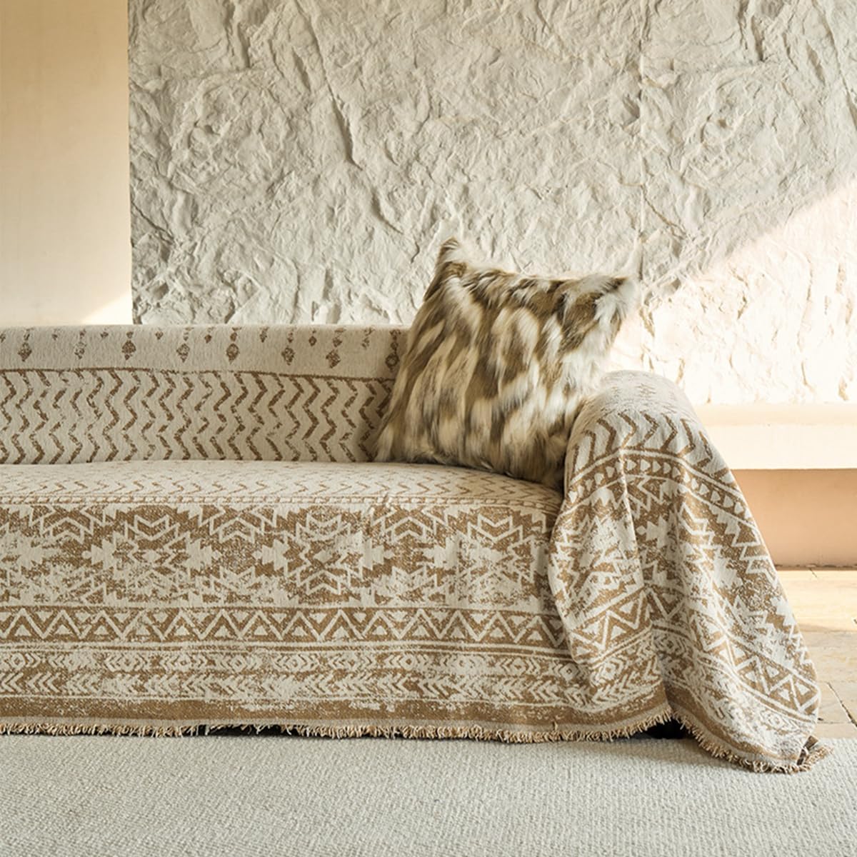 「Tuokus」ソファーカバー 180×180cm 2人掛け・3人掛け 肘付き 洗える ペットの引っかき傷防止 通気性 ふんわり おしゃれ 滑り止め付き 汚れ防止 防塵 オールシーズン対応 Sofajia60