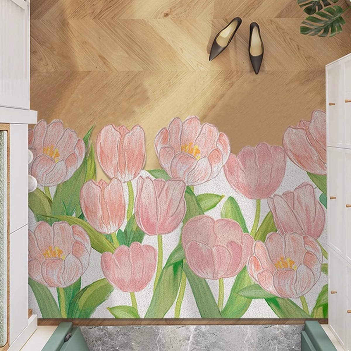 「Tuokus」玄関マット ドアマット 泥落としマット フロアマット マット キッチンマット タイルカーペット 床マット 屋外 滑り止め 耐磨耗性 速乾 吸水 洗える 店舗 飲食店 オフィス 事務所 XGDianj72 45*75cm