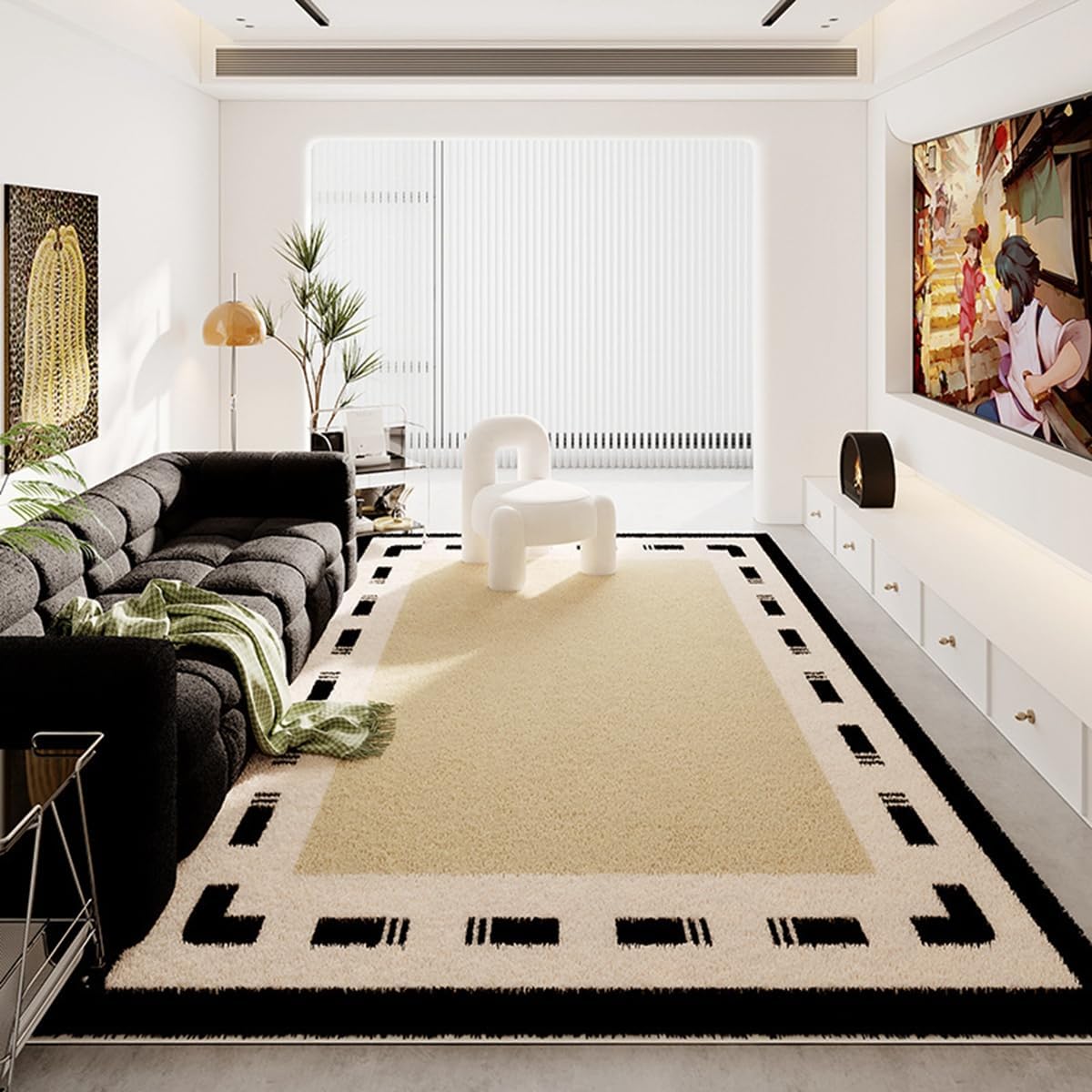 Frisence カーペット ラグマット 絨毯 厚手 防寒 床暖房対応 滑り止め付き 洗える 低ホコリ 防ダニ インテリア ホットカーペット対応 お手入れ簡単 耐久性 耐摩耗性 防音機能 FRIDT29B