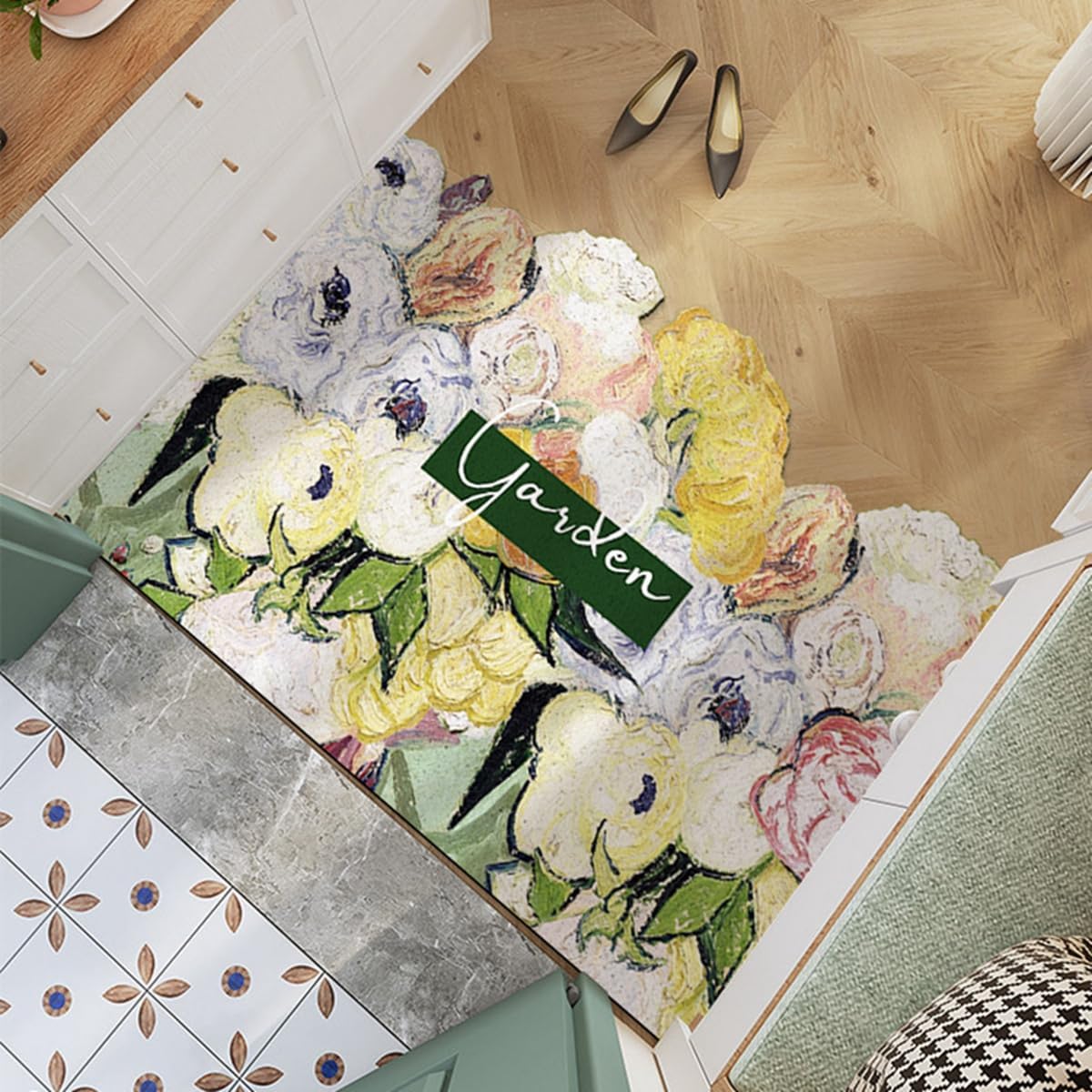 「Tuokus」玄関マット ドアマット 泥落としマット フロアマット マット キッチンマット タイルカーペット 床マット 屋外 滑り止め 耐磨耗性 速乾 吸水 洗える 店舗 飲食店 オフィス 事務所 TXGj18A