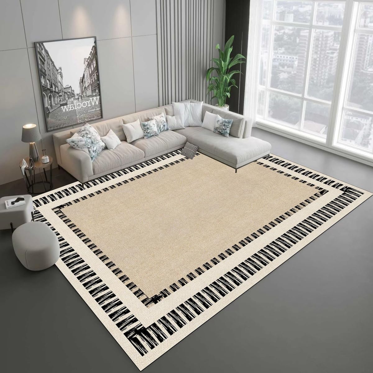 Frisence カーペット ラグマット 絨毯 厚手 防寒 床暖房対応 滑り止め付き 洗える 低ホコリ 防ダニ インテリア ホットカーペット対応 お手入れ簡単 耐久性 耐摩耗性 防音機能 FRIDT31