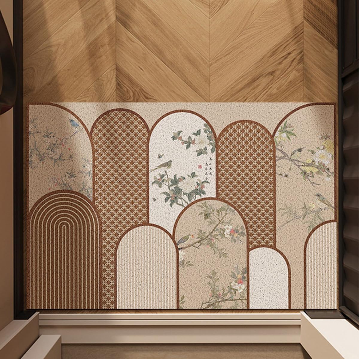 「Tuokus」玄関マット ドアマット 泥落としマット フロアマット マット キッチンマット タイルカーペット 床マット 屋外 滑り止め 耐磨耗性 速乾 吸水 洗える 店舗 飲食店 オフィス 事務所 XGDianj56 45*75cm