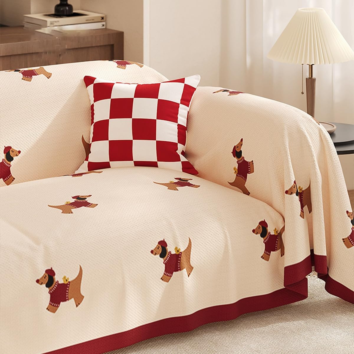 「Tuokus」ソファーカバー 180×180cm 2人掛け・3人掛け 肘付き 洗える ペットの引っかき傷防止 通気性 ふんわり おしゃれ 滑り止め付き 汚れ防止 防塵 オールシーズン対応 Sofajia62