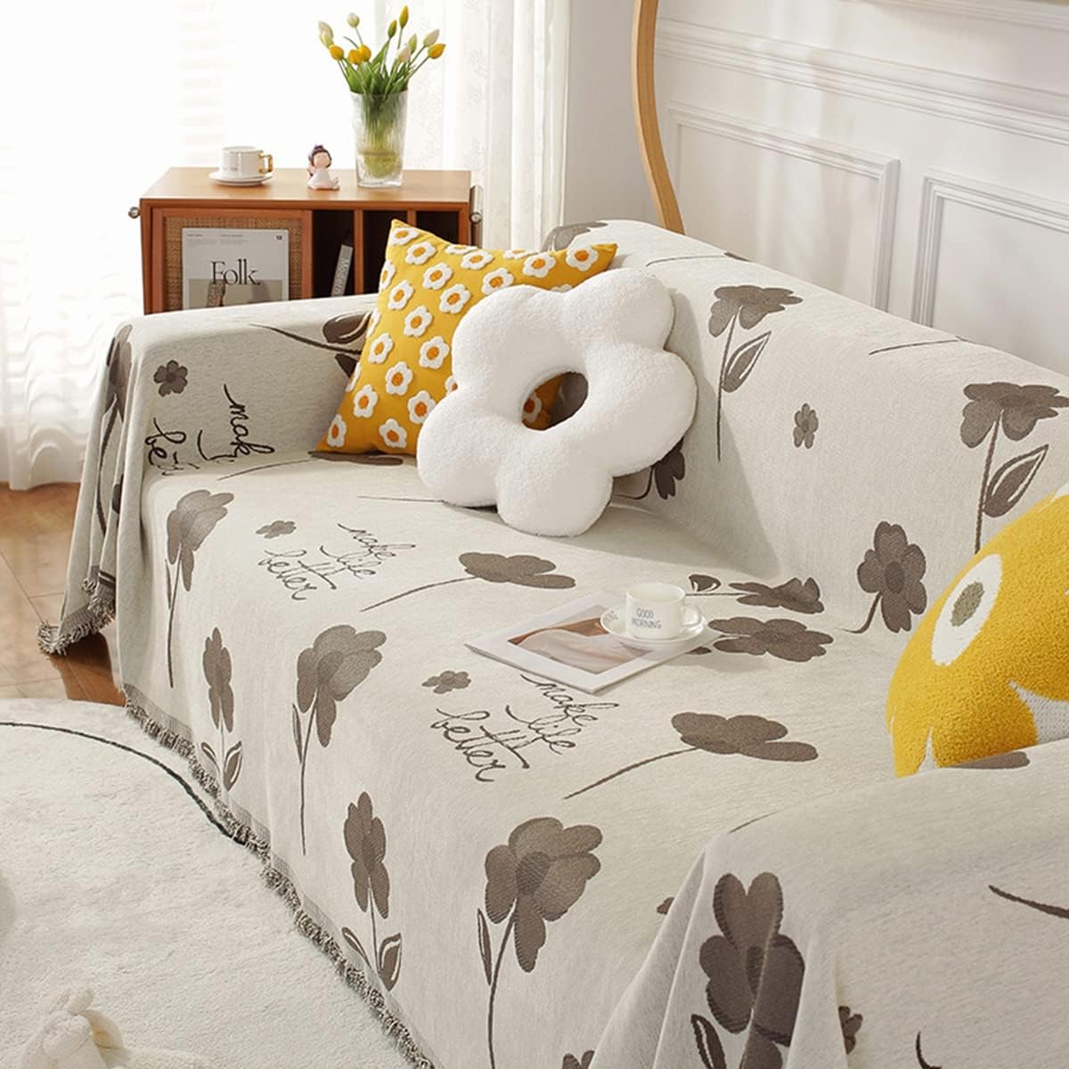 「Tuokus」ソファーカバー 肘付き 一人掛け 二人掛け 三人掛け 肘あり ソファパッド ソファカバー ペットの引っかき傷防止 クッション ソファー スリップ 洗える 防水 防塵 無地 大きいサイズ より厚く SFJ-15