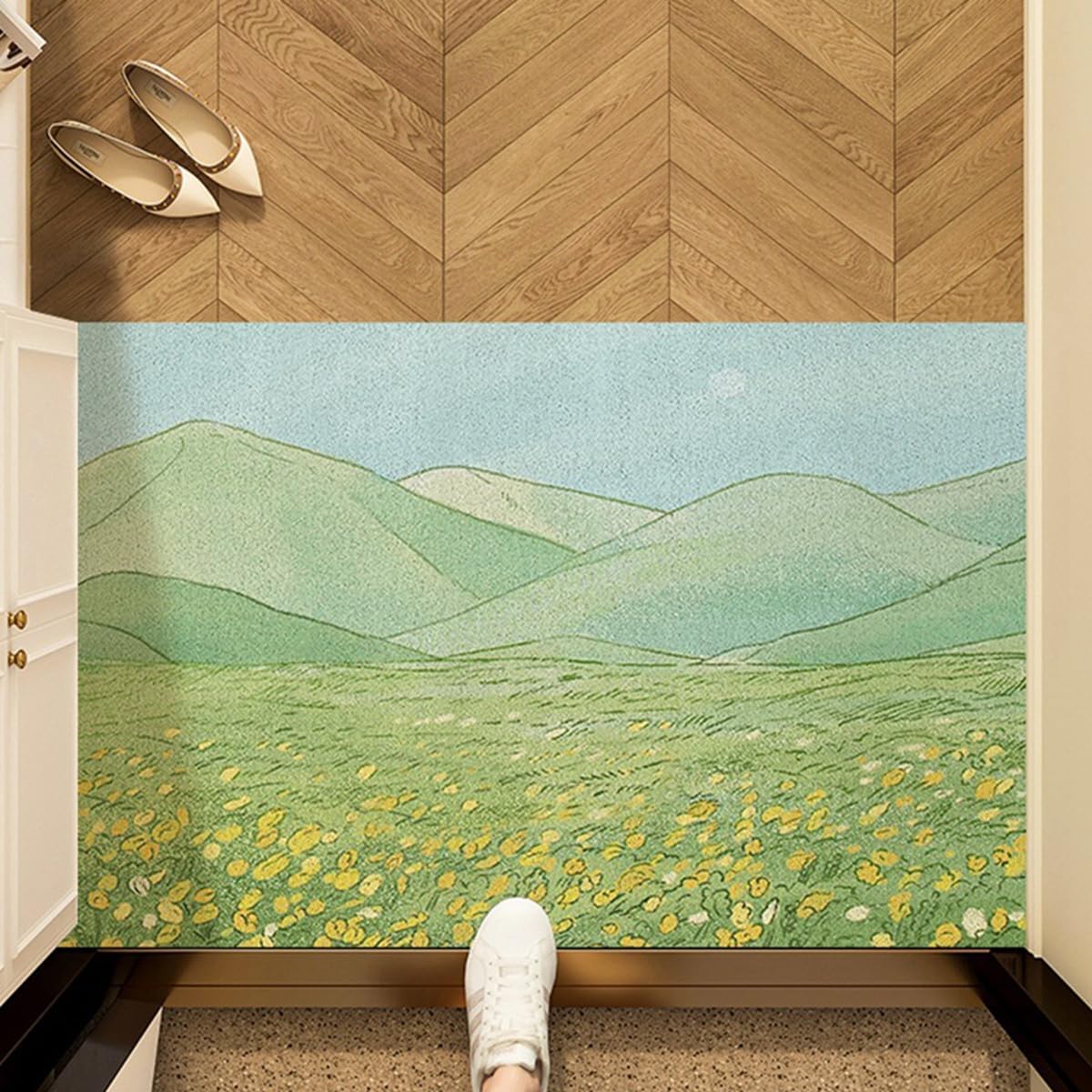 「Tuokus」玄関マット ドアマット 泥落としマット フロアマット マット キッチンマット タイルカーペット 床マット 屋外 滑り止め 耐磨耗性 速乾 吸水 洗える 店舗 飲食店 オフィス 事務所 XGDianj60 45*75cm