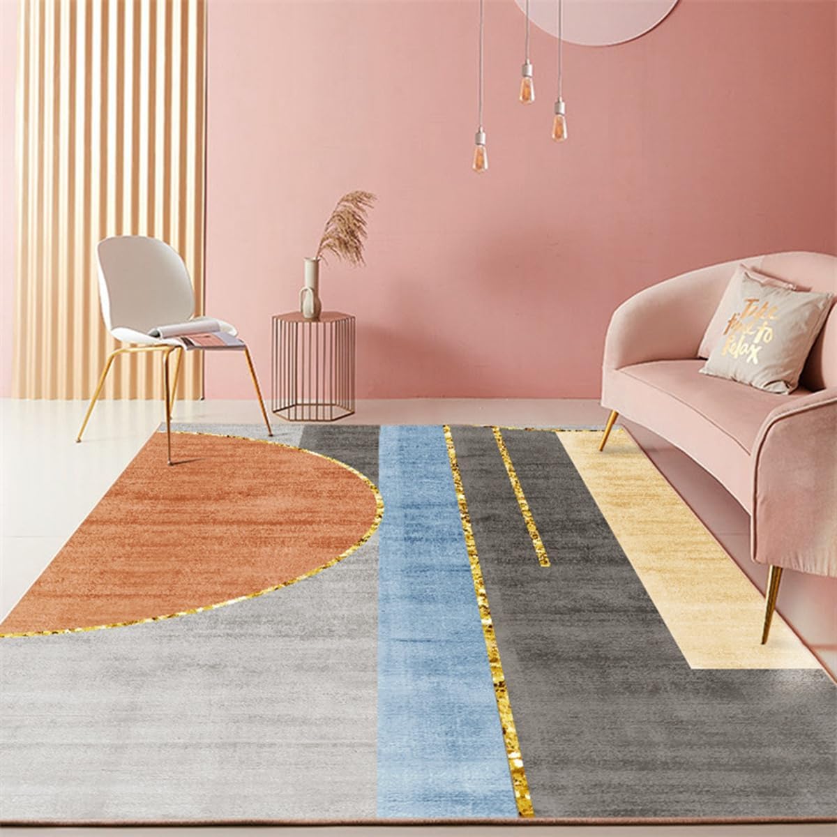 Tuokus カーペット 120×160cm 洗える ラグ 滑り止め付き 防音・防寒・床暖房対応 ラグマット 折りたたみ コンパクト収納可能 おしゃれ ふわふわ 北欧風 リビング 寝室 子供部屋用 FRIDT77B