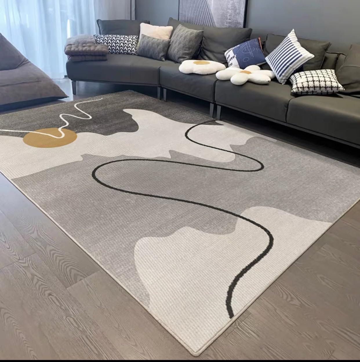 Frisence カーペット 120×160cm 洗える ラグ 滑り止め付き 防音・防寒・床暖房対応 ラグマット 折りたたみ コンパクト収納可能 おしゃれ ふわふわ 北欧風 リビング 寝室 子供部屋用 FRIDT65