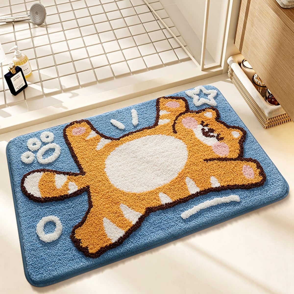 「Tuokus」バスマット 足拭きマット お風呂マット 玄関マット 吸水速乾滑り止め 風呂マット ふんわり 超厚い 吸水速乾 滑り止め ふわふわ 洗える 丸洗い可能 洗面所 脱衣所 浴室 キッチン 台所 TYSD64 40*60cm