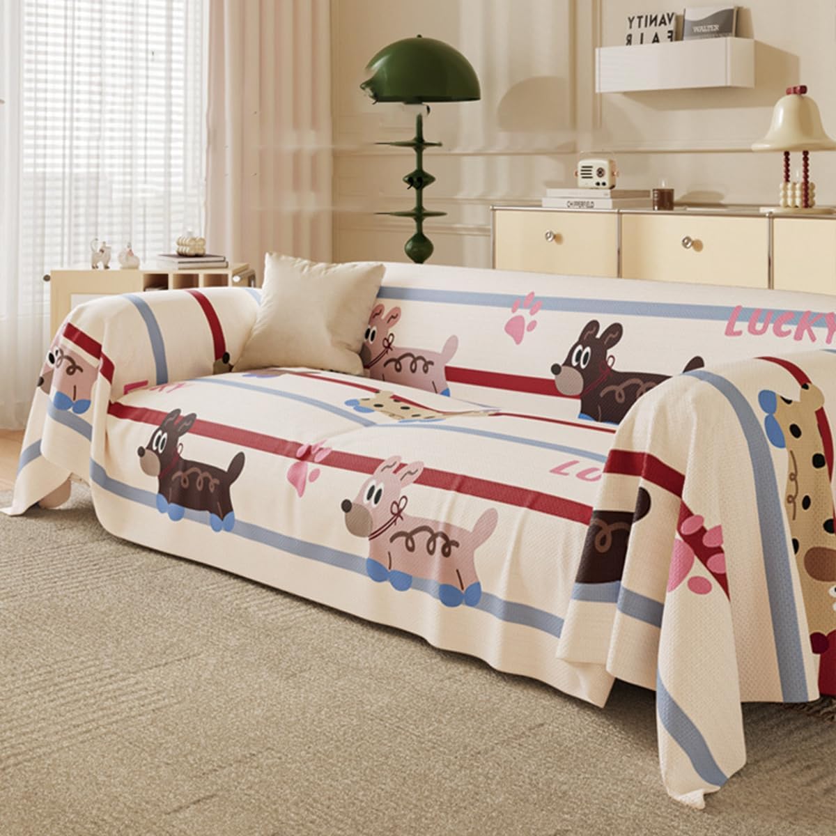 「Tuokus」ソファーカバー 180×180cm 2人掛け・3人掛け 肘付き 洗える ペットの引っかき傷防止 通気性 ふんわり おしゃれ 滑り止め付き 汚れ防止 防塵 オールシーズン対応 Sofajia64