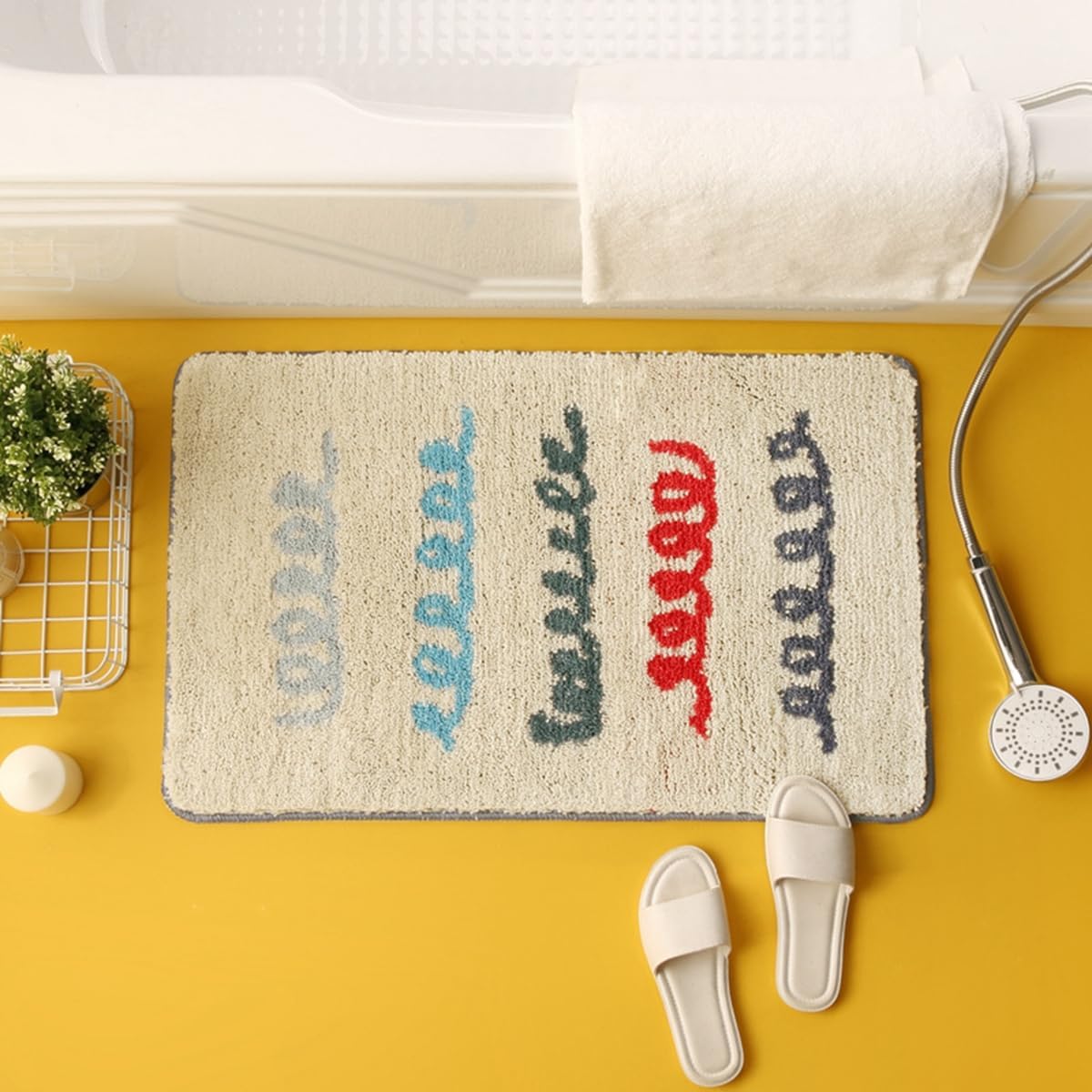 「Tuokus」バスマット 90×60cm 足拭きマット お風呂マット 玄関マット 吸水速乾滑り止め 風呂マット ふんわり 超厚い 吸水速乾 滑り止め ふわふわ 洗える 丸洗い可能 洗面所 脱衣所 浴室 キッチン 台所 TYSD40