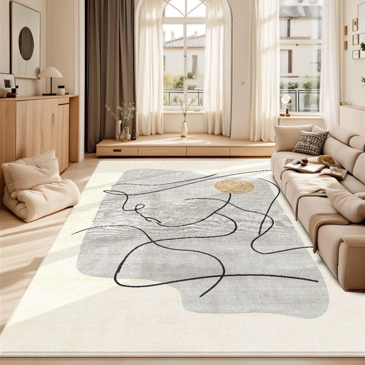 Frisence カーペット 120×160cm 洗える ラグ 滑り止め付き 防音・防寒・床暖房対応 ラグマット 折りたたみ コンパクト収納可能 おしゃれ ふわふわ 北欧風 リビング 寝室 子供部屋用 FRIDT71B