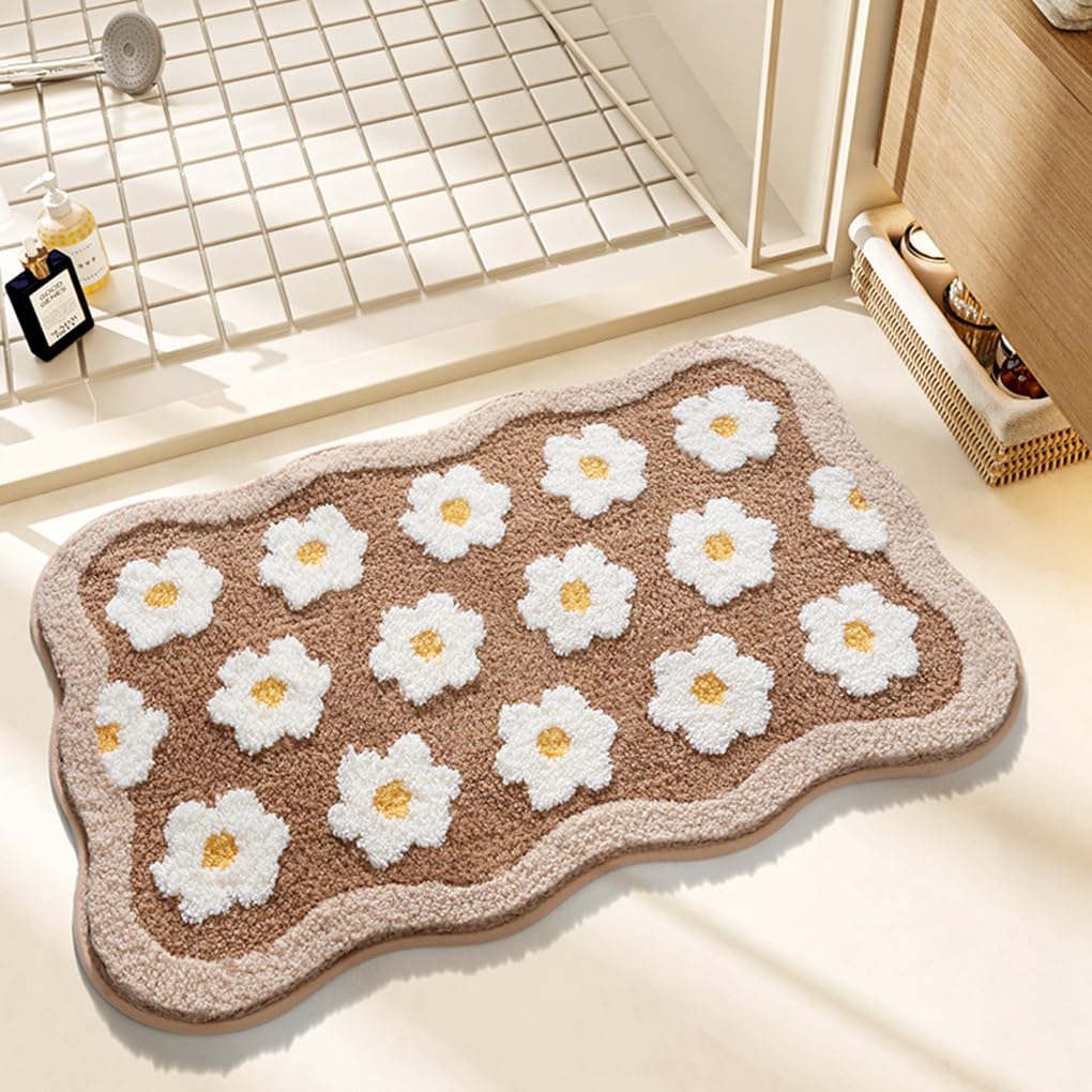 バスマット 40×60cm 吸水速乾 ふわふわ マイクロファイバー 滑り止め付き 抗菌防臭 厚手 洗濯機対応 乾きやすい お風呂マット 脱衣所 洗面所用 おしゃれ 北欧風 ORYSD118