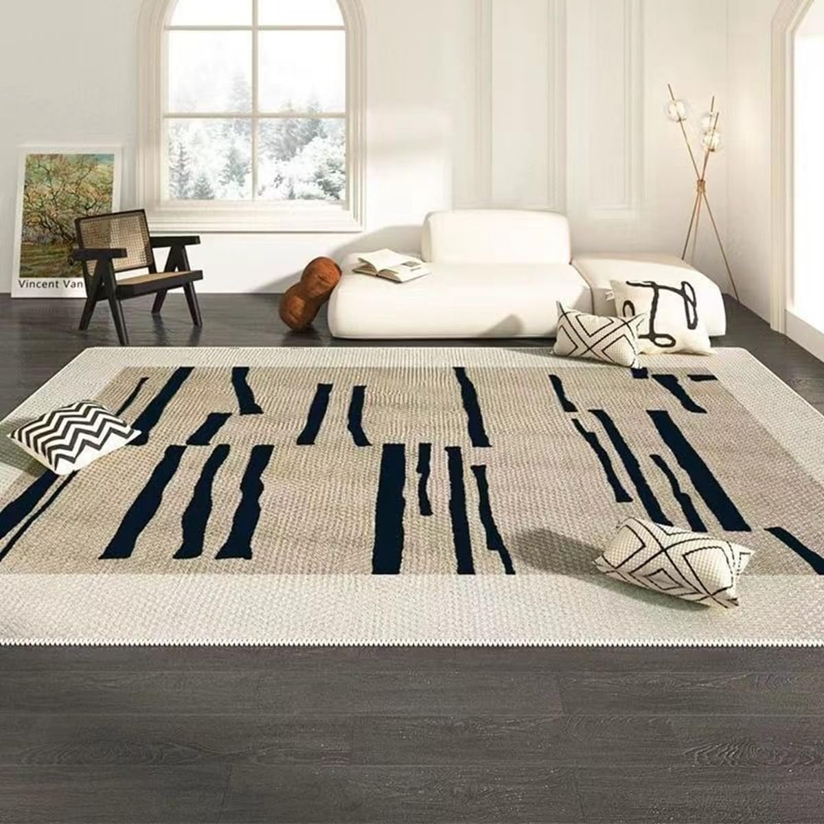 「ORRMALL」カーペット ラグマット ラグ 滑り止め付き センターカーペット 模造カシミヤ 3畳4畳5畳6畳 厚み 長方形 絨毯 抗菌防臭 防ダニ 床暖房対応 シャギーラグ 絨毯 滑り止め付き ふわふわ サラサラ 長方形 カラフルパターン ORFYR131