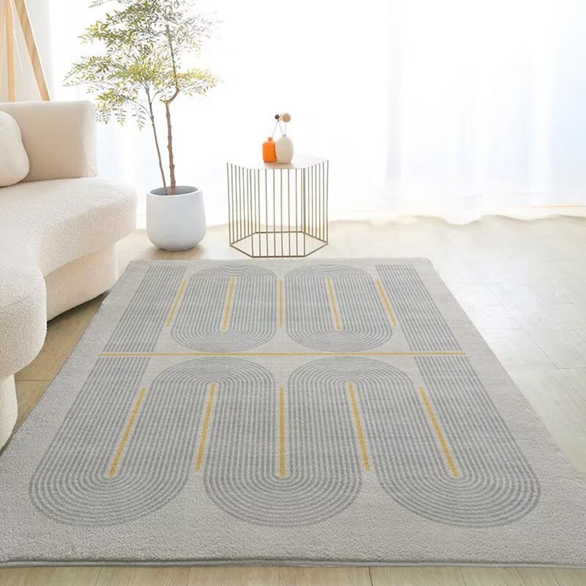 Frisence カーペット 120×160cm 洗える ラグ 滑り止め付き 防音・防寒・床暖房対応 ラグマット 折りたたみ コンパクト収納可能 おしゃれ ふわふわ 北欧風 リビング 寝室 子供部屋用 FRIDT73