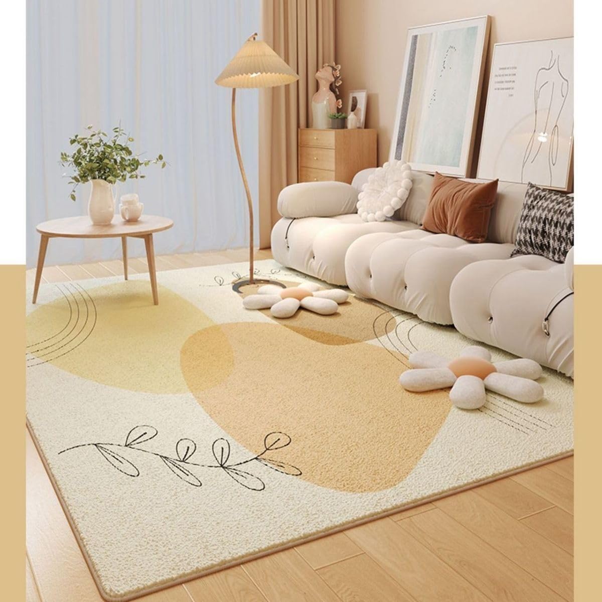 Frisence カーペット ラグマット 絨毯 厚手 防寒 床暖房対応 滑り止め付き 洗える 低ホコリ 防ダニ インテリア ホットカーペット対応 お手入れ簡単 耐久性 耐摩耗性 防音機能 FRIDT38