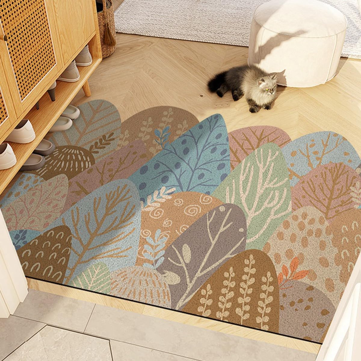 「Tuokus」玄関マット ドアマット 泥落としマット フロアマット マット キッチンマット タイルカーペット 床マット 屋外 滑り止め 耐磨耗性 速乾 吸水 洗える 店舗 飲食店 オフィス 事務所 XGDianj67 45*75cm