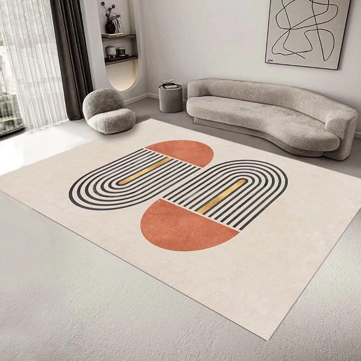 「Tuokus」 カーペット ラグマット リントフリー わびさび ラグ 北欧 じゅうたん 洗える 3畳4畳5畳6畳 防ダニ センターカーペット かわいい 抗菌 消臭 シャギーラグ 滑り止め付き ふわふわ サラサラ 長方形 夏秋冬