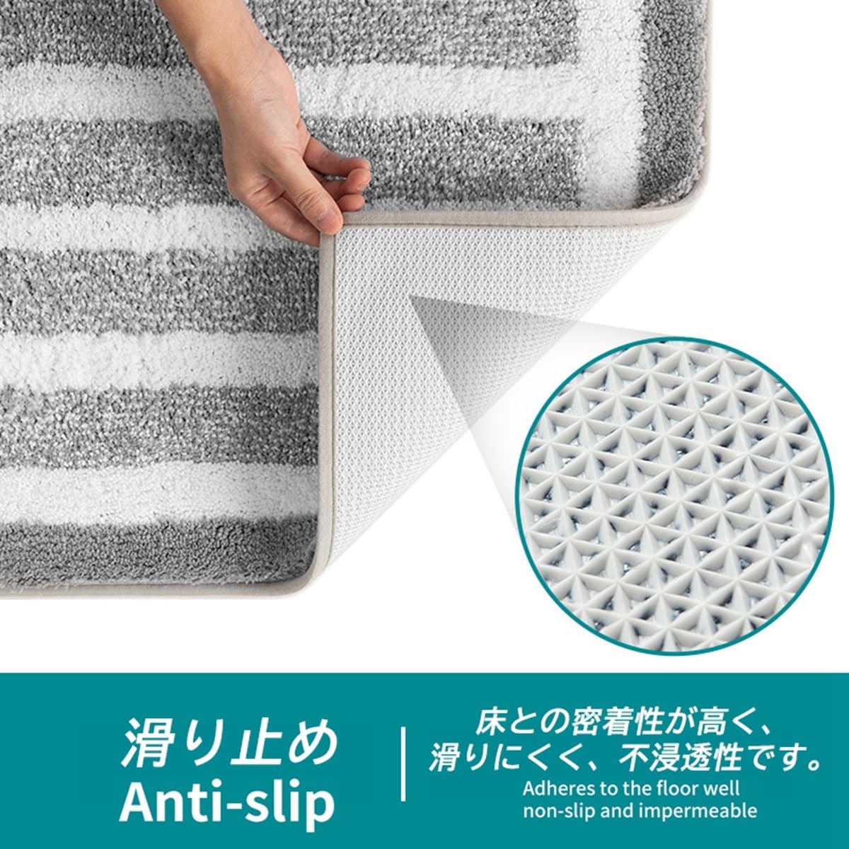 「Tuokus」バスマット 足拭きマット お風呂マット 玄関マット 吸水速乾滑り止め 風呂マット ふんわり 超厚い 吸水速乾 滑り止め ふわふわ 洗える 丸洗い可能 洗面所 脱衣所 浴室 キッチン 台所 TYSD02