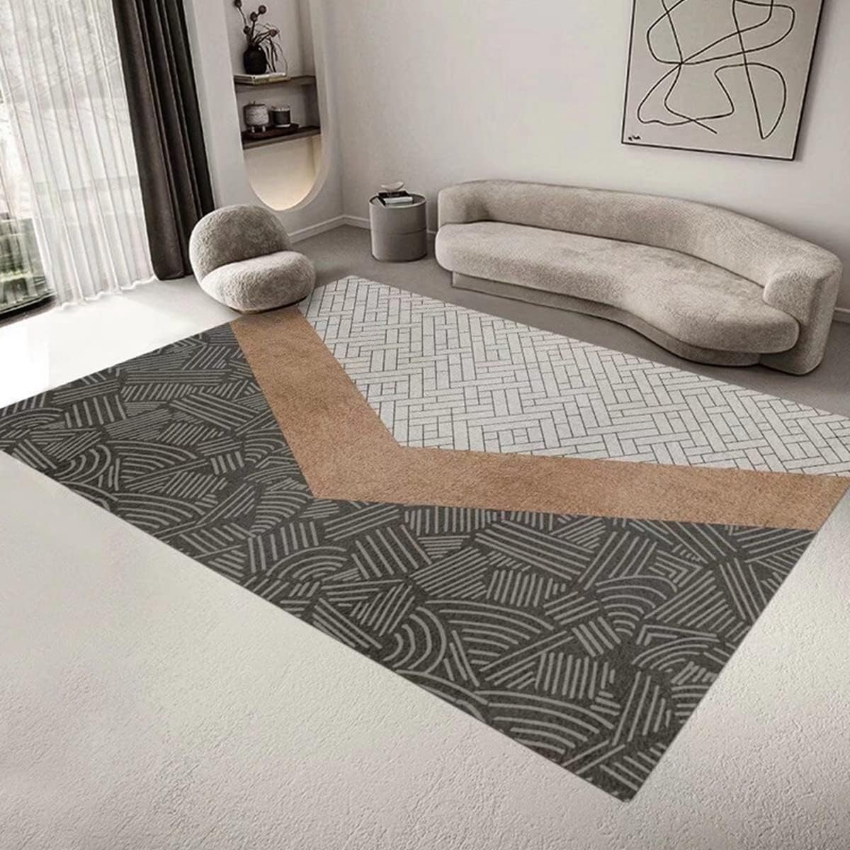 「Tuokus」 カーペット ラグマット リントフリー わびさび ラグ 北欧 じゅうたん 洗える 3畳4畳5畳6畳 防ダニ センターカーペット かわいい 抗菌 消臭 シャギーラグ 滑り止め付き ふわふわ サラサラ 長方形 夏秋冬