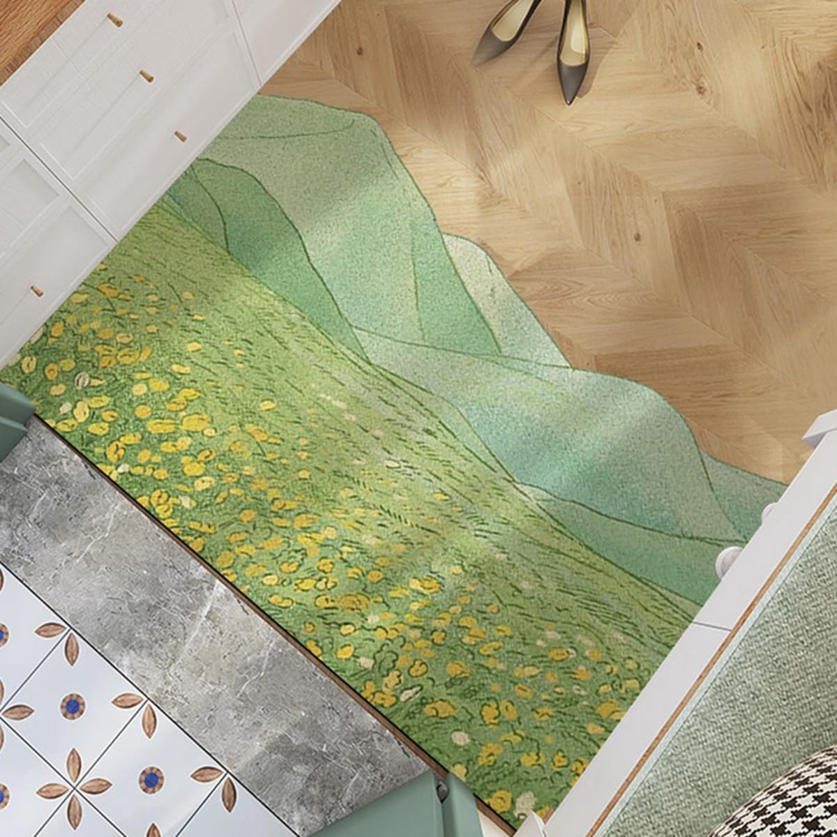 「Tuokus」玄関マット ドアマット 泥落としマット フロアマット マット キッチンマット タイルカーペット 床マット 屋外 滑り止め 耐磨耗性 速乾 吸水 洗える 店舗 飲食店 オフィス 事務所 TXGj18A