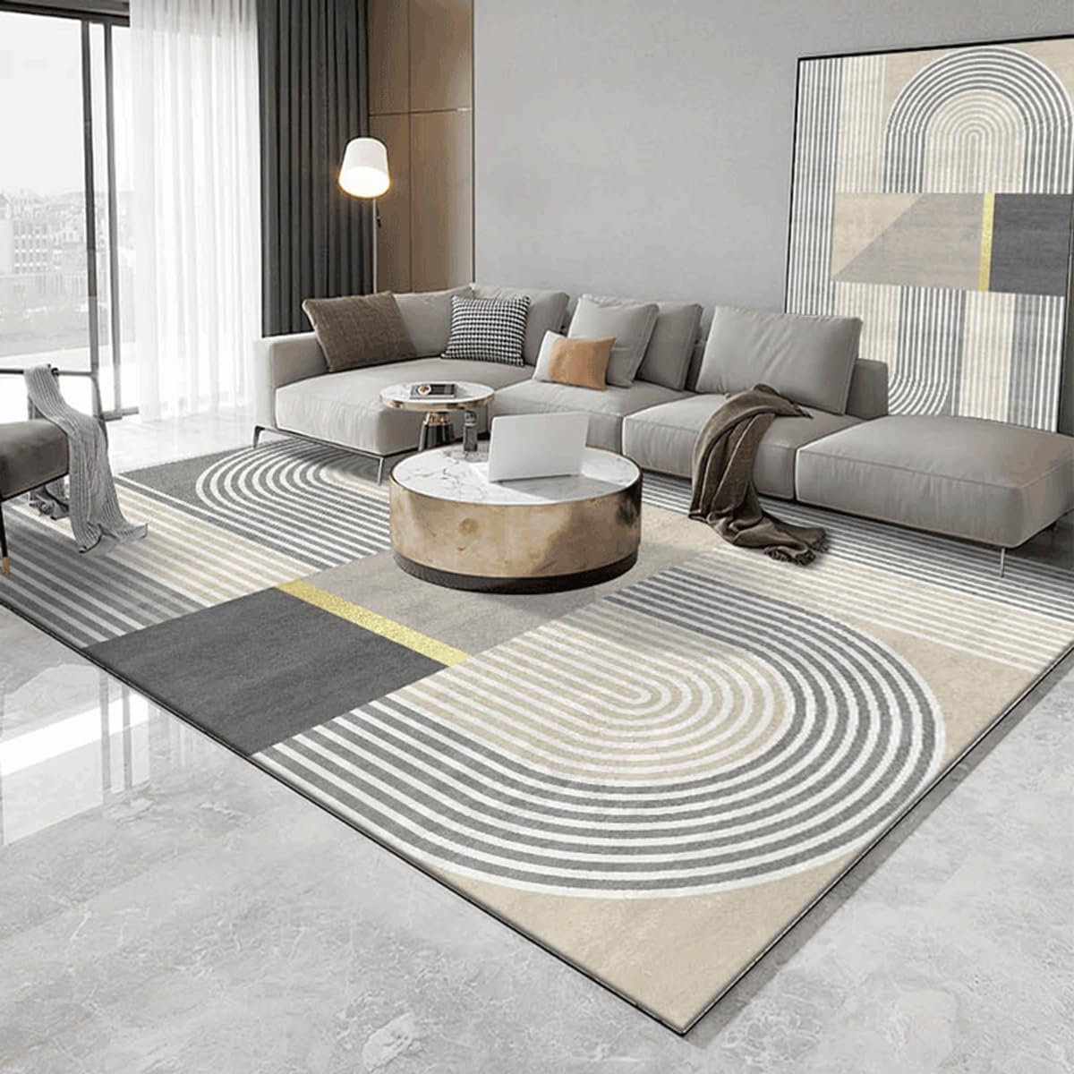 Frisence カーペット 120×160cm 洗える ラグ 滑り止め付き 防音・防寒・床暖房対応 ラグマット 折りたたみ コンパクト収納可能 おしゃれ ふわふわ 北欧風 リビング 寝室 子供部屋用 FRIDT74B