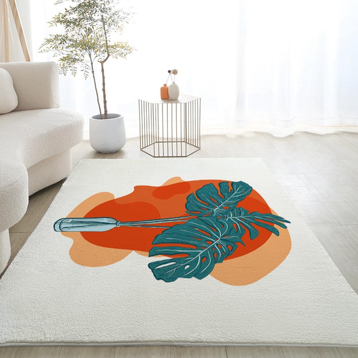 「ORRMALL」カーペット ラグマット ラグ 滑り止め付き センターカーペット 模造カシミヤ 3畳4畳5畳6畳 厚み 長方形 絨毯 抗菌防臭 防ダニ 床暖房対応 シャギーラグ 絨毯 滑り止め付き ふわふわ サラサラ 長方形 カラフルパターン ORFYR-33(120*160cm約1畳)