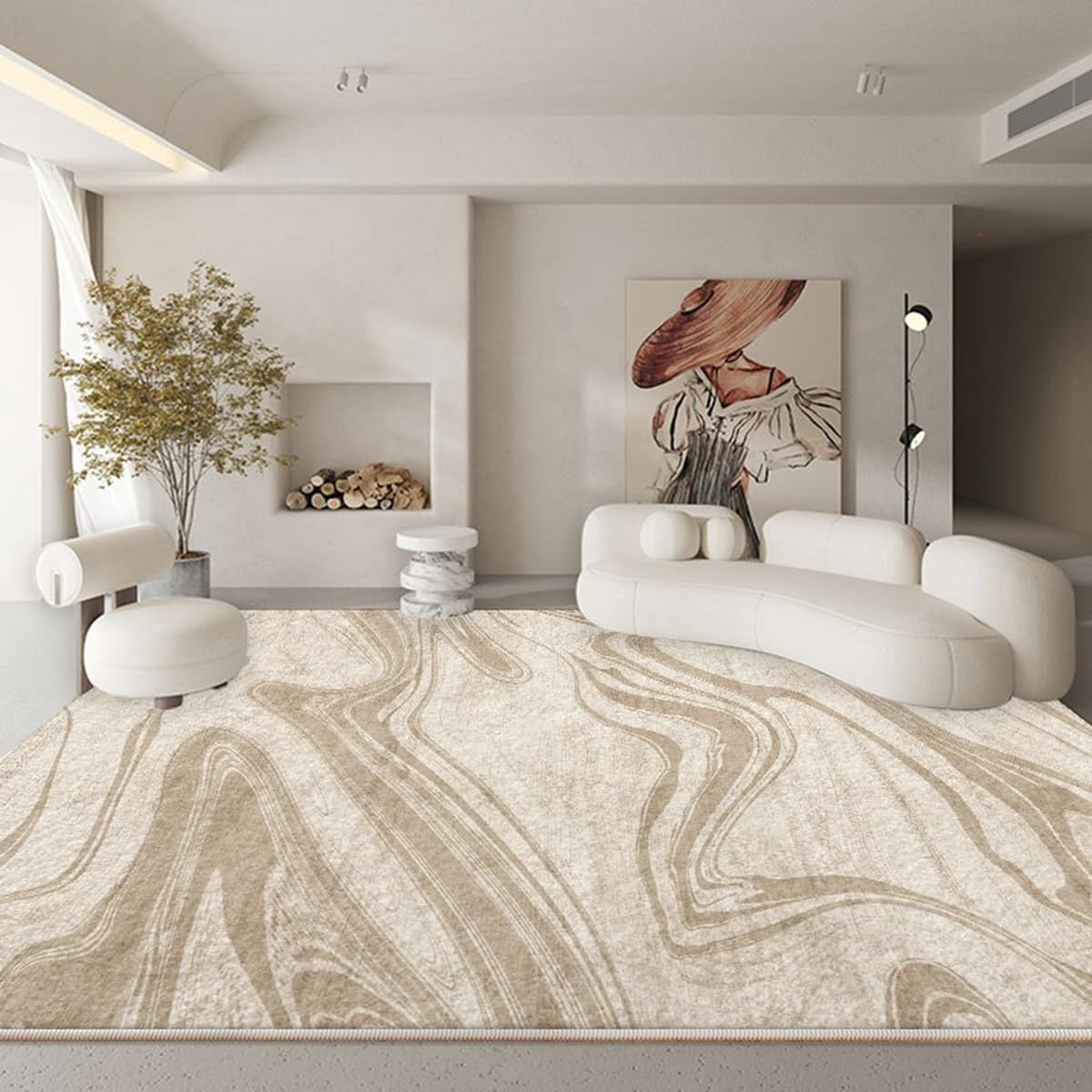 Frisence カーペット 120×160cm 洗える ラグ 滑り止め付き 防音・防寒・床暖房対応 ラグマット 折りたたみ コンパクト収納可能 おしゃれ ふわふわ 北欧風 リビング 寝室 子供部屋用 FRIDT69