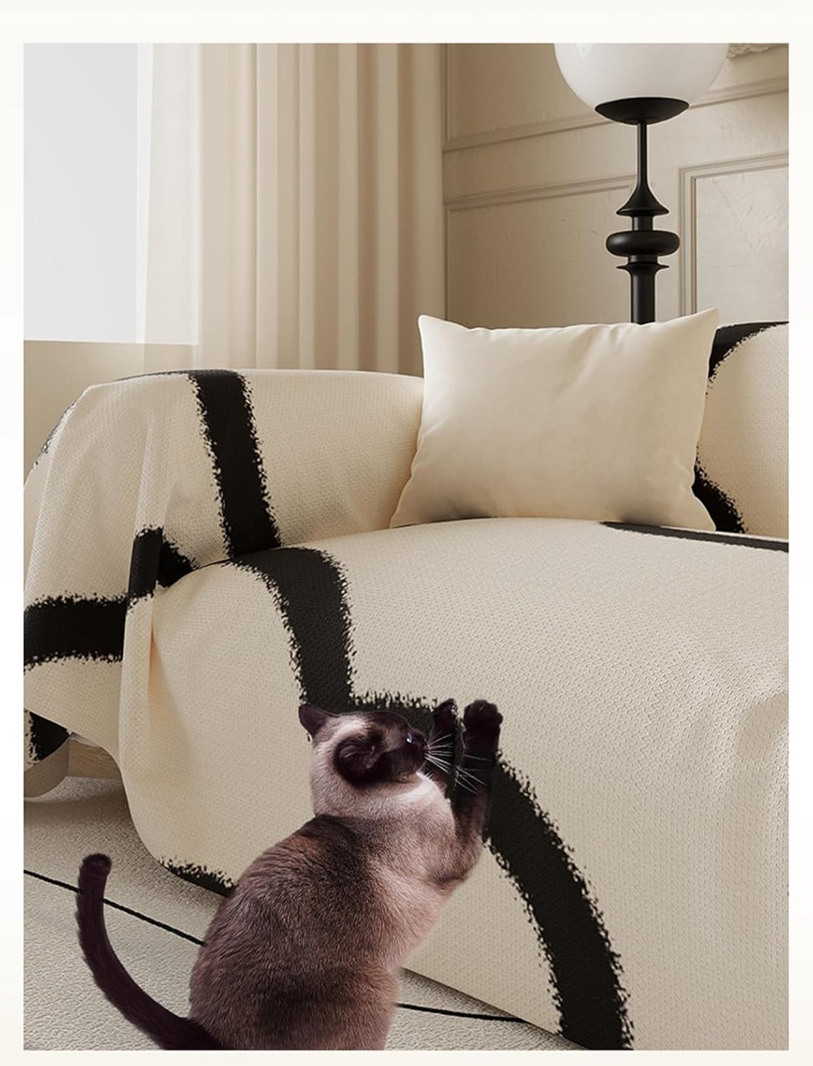 「Tuokus」ソファーカバー 2人掛け 3人掛け 肘付き 柔らかく 通気性 ふわふわ おしゃれ 汚れ防止 パッド クッション スリップ 洗える 防塵 オールシーズン使用可能 Sofajia56