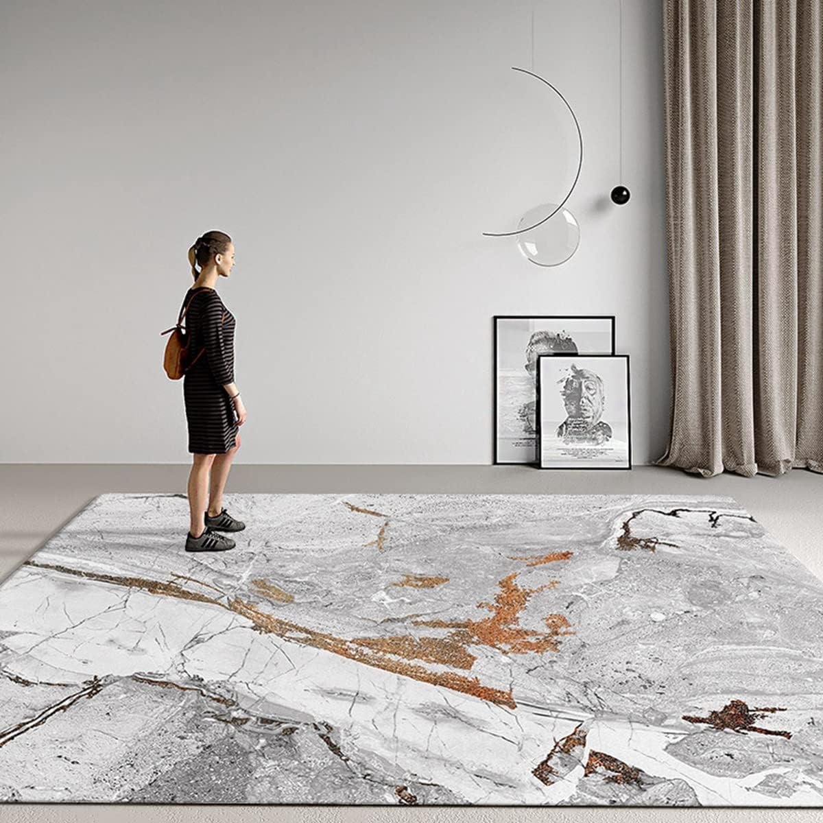 「Tuokus」 わびさび カーペット ラグマット リントフリー ラグ 北欧 じゅうたん 洗える 3畳4畳5畳6畳 防ダニ センターカーペット かわいい 抗菌 消臭 シャギーラグ 滑り止め付き ふわふわ サラサラ 長方形 夏秋冬