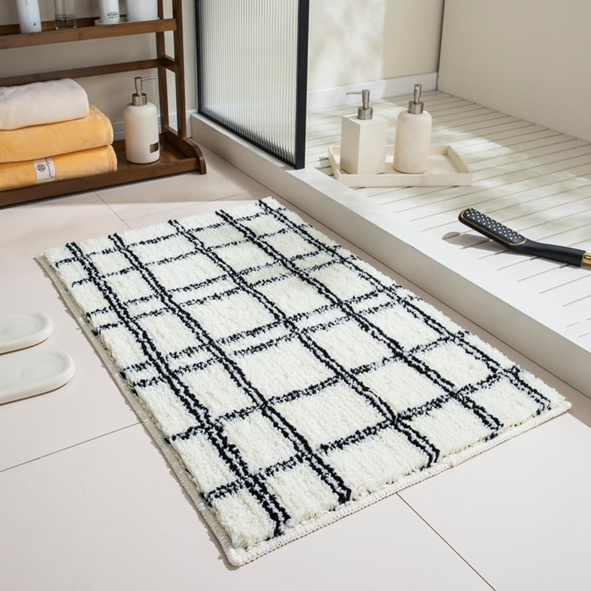 バスマット 60×40cm お風呂マット 速乾 洗える 抗菌防臭 大判 ソフト おしゃれ マイクロファイバー タオル地 安い 厚手 ORYSD13A