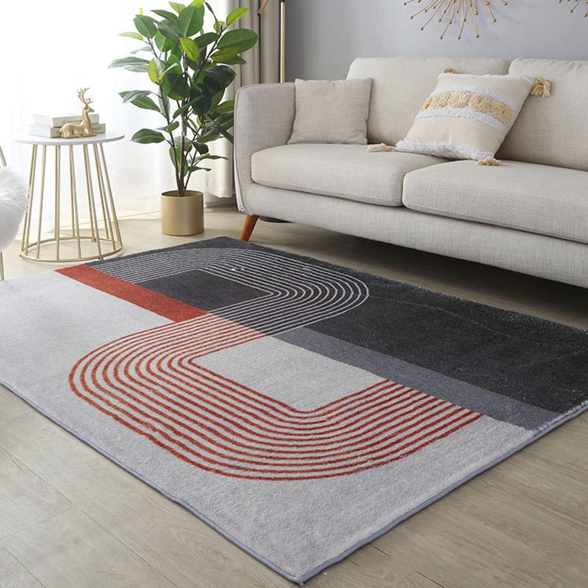 「Tuokus」カーペット 洗える ふわふわラグ 厚い 絨毯 抽象 模造カシミア イミテーションカシミア ラグマット 防ダニ 3畳4畳5畳6畳 かわいい 抗菌 消臭 滑り止め付き サラサラ 長方形 夏秋冬 140*200cm