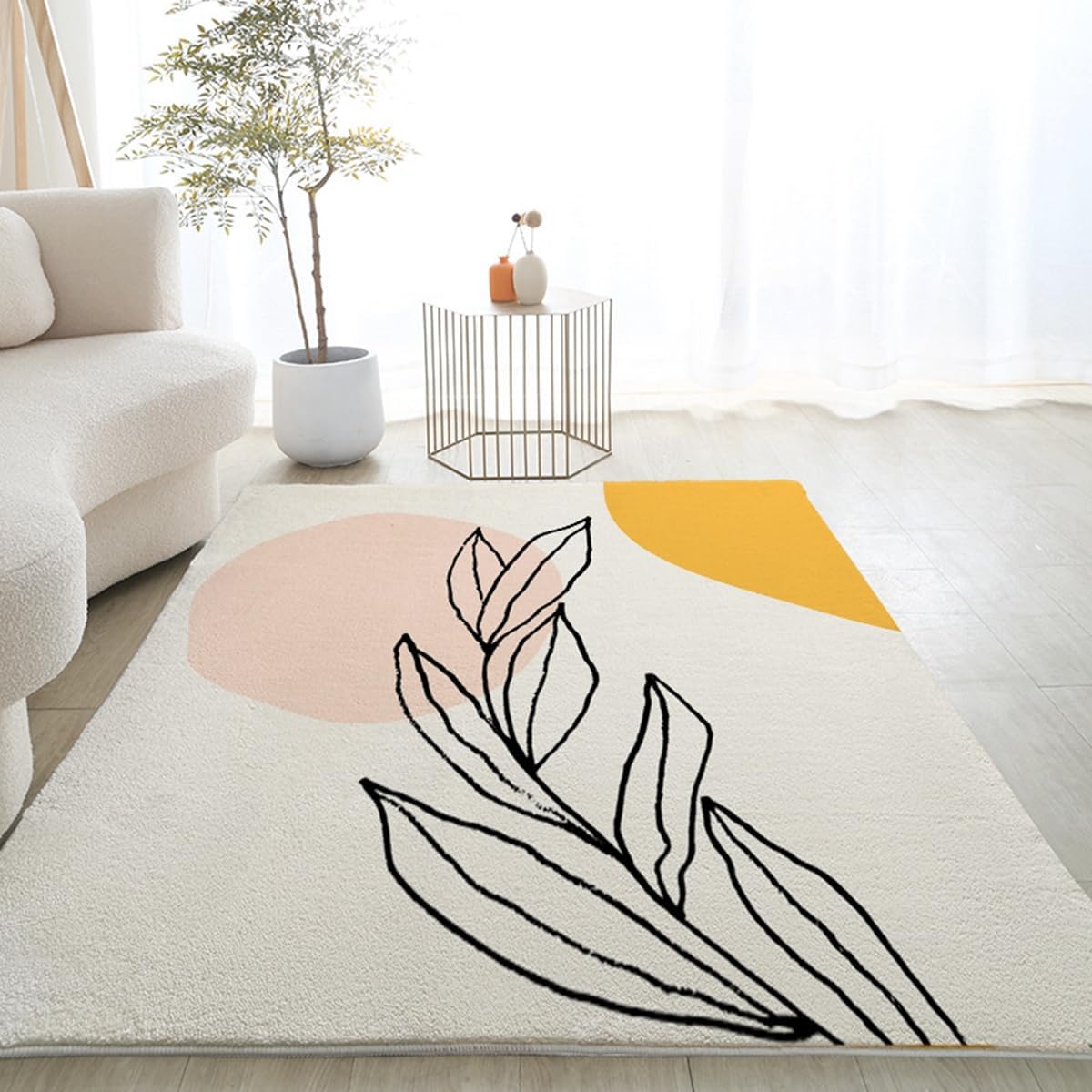 「ORRMALL」カーペット ラグマット ラグ 滑り止め付き センターカーペット 模造カシミヤ 3畳4畳5畳6畳 厚み 長方形 絨毯 抗菌防臭 防ダニ 床暖房対応 シャギーラグ 絨毯 滑り止め付き ふわふわ サラサラ 長方形 カラフルパターン ORFYR-32(120*160cm約1畳)