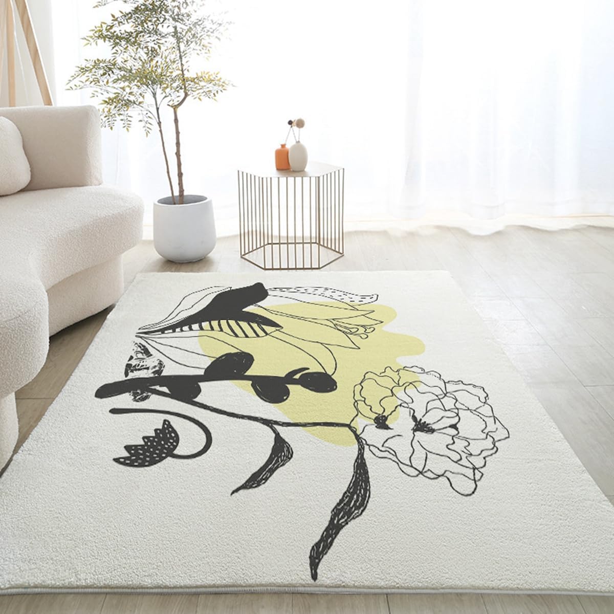 「ORRMALL」カーペット ラグマット ラグ 滑り止め付き センターカーペット 模造カシミヤ 3畳4畳5畳6畳 厚み 長方形 絨毯 抗菌防臭 防ダニ 床暖房対応 シャギーラグ 絨毯 滑り止め付き ふわふわ サラサラ 長方形 カラフルパターン ORFYR-33(120*160cm約1畳)