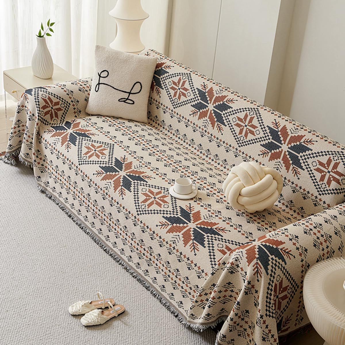 「Tuokus」ソファーカバー 180×180cm 2人掛け・3人掛け 肘付き 洗える ペットの引っかき傷防止 通気性 ふんわり おしゃれ 滑り止め付き 汚れ防止 防塵 オールシーズン対応 Sofajia65X