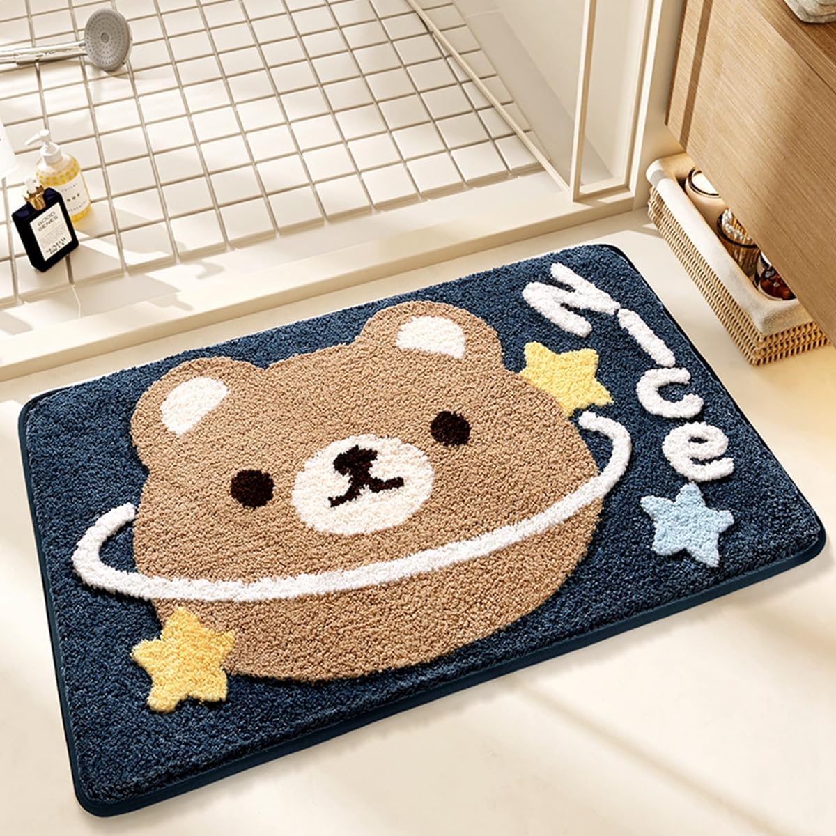 「Tuokus」バスマット 足拭きマット お風呂マット 玄関マット 吸水速乾滑り止め 風呂マット ふんわり 超厚い 吸水速乾 滑り止め ふわふわ 洗える 丸洗い可能 洗面所 脱衣所 浴室 キッチン 台所 TYSD64 40*60cm