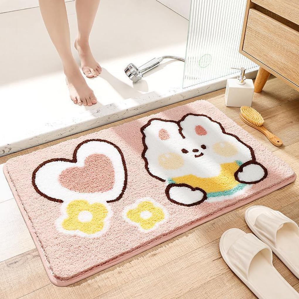 バスマット 40×60cm 吸水速乾 ふわふわ マイクロファイバー 滑り止め付き 抗菌防臭 厚手 洗濯機対応 乾きやすい お風呂マット 脱衣所 洗面所用 おしゃれ 北欧風 ORYSD59