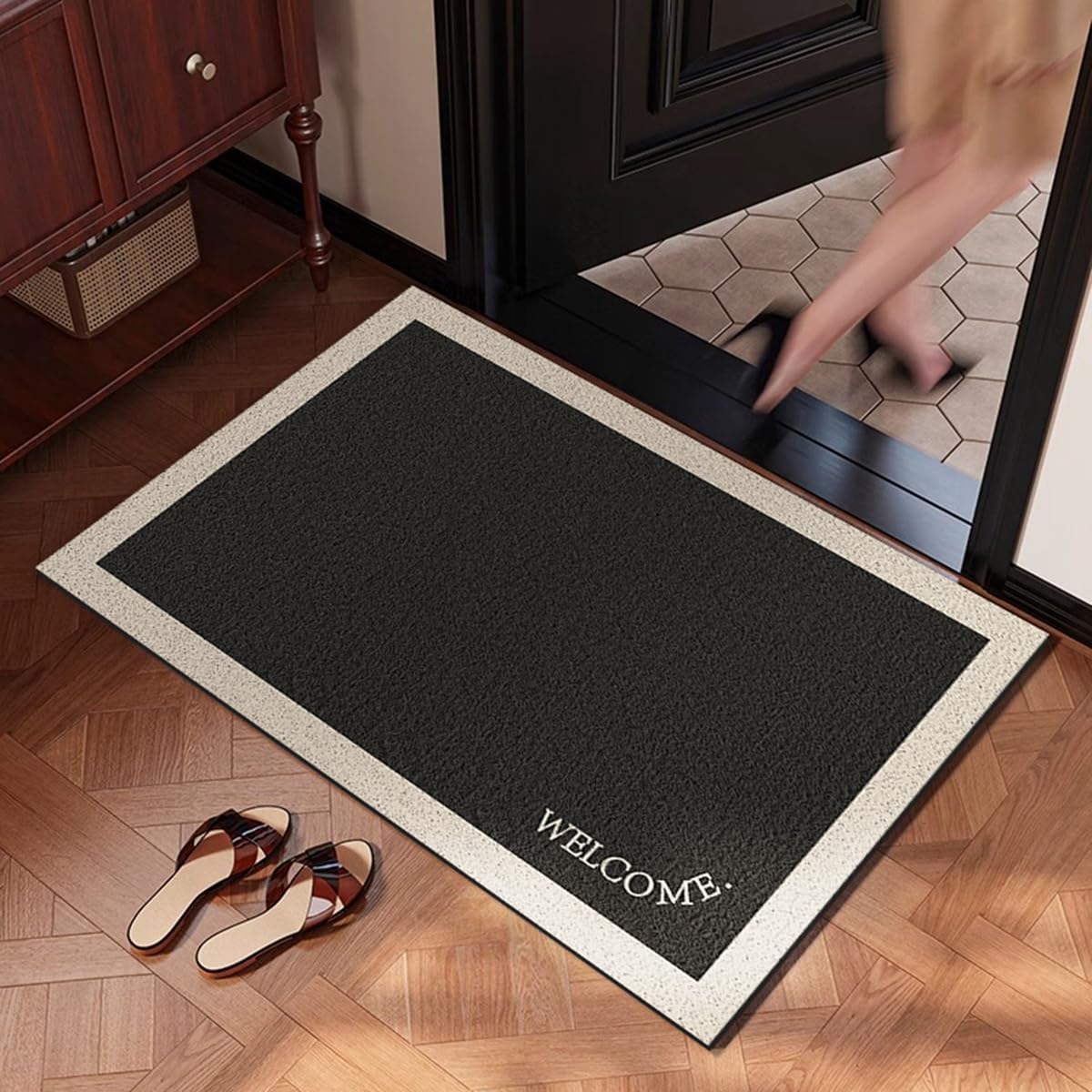 「Tuokus」玄関マット ドアマット 泥落としマット フロアマット マット キッチンマット タイルカーペット 床マット 屋外 滑り止め 耐磨耗性 速乾 吸水 洗える 店舗 飲食店 オフィス 事務所 XGDianj69 45*75cm