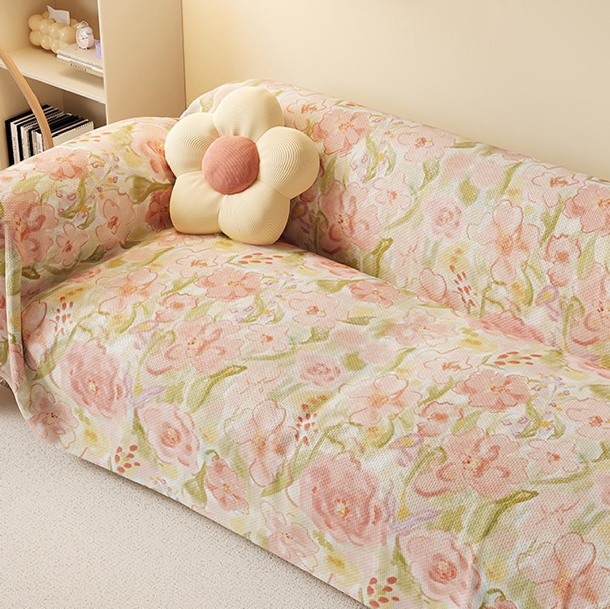 「Tuokus」ソファーカバー 3人掛け 肘付き 柔らかく 通気性 ふわふわ おしゃれ 汚れ防止 パッド クッション スリップ 洗える 防塵 オールシーズン使用可能 Sofajia55