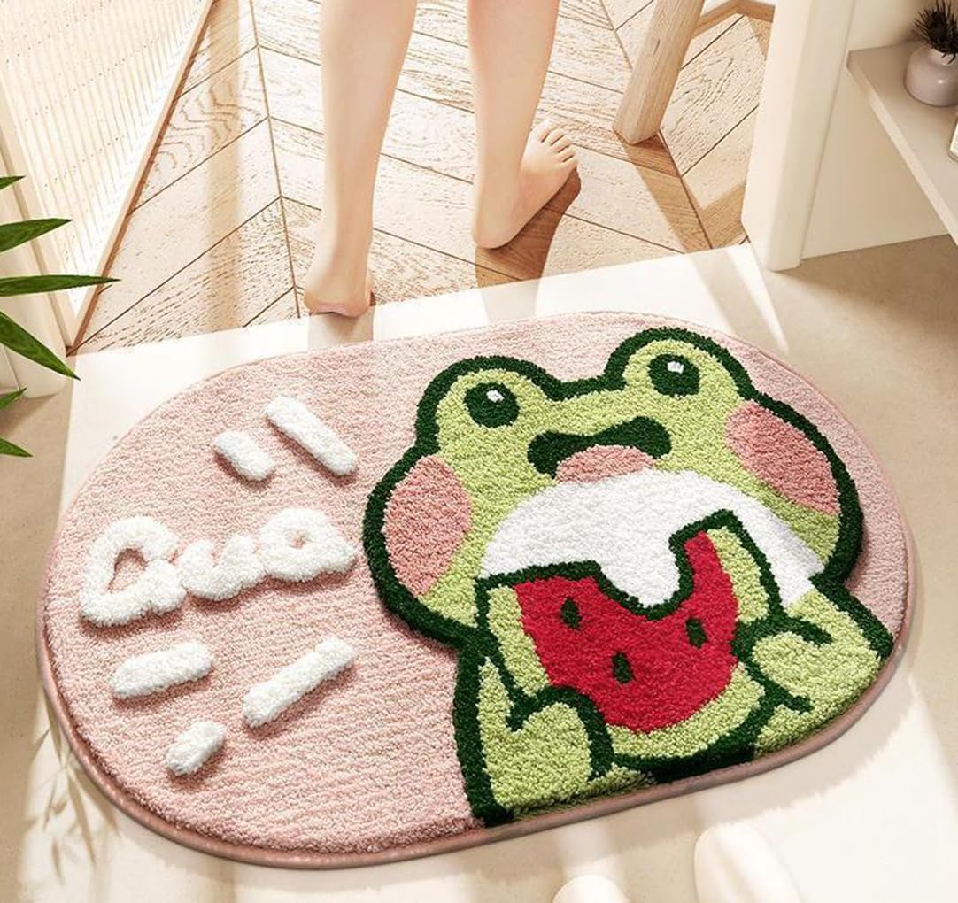 バスマット 40×60cm 吸水速乾 ふわふわ マイクロファイバー 滑り止め付き 抗菌防臭 厚手 洗濯機対応 乾きやすい お風呂マット 脱衣所 洗面所用 おしゃれ 北欧風 ORYSD98