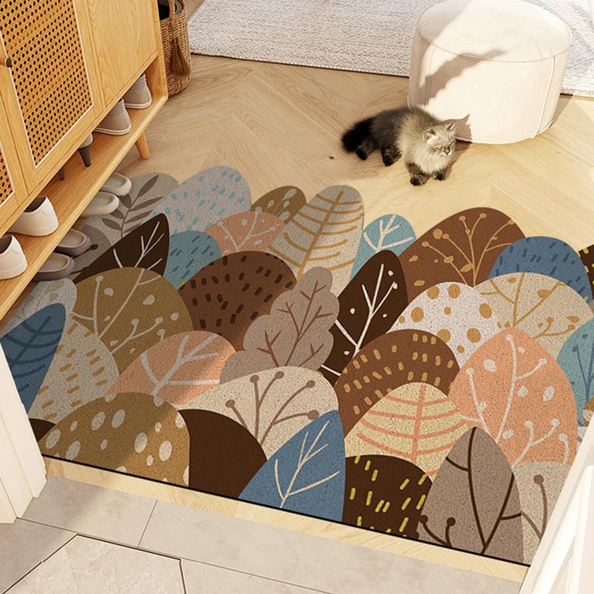 「Tuokus」玄関マット ドアマット 泥落としマット フロアマット マット キッチンマット タイルカーペット 床マット 屋外 滑り止め 耐磨耗性 速乾 吸水 洗える 店舗 飲食店 オフィス 事務所 XGDianj67 45*75cm