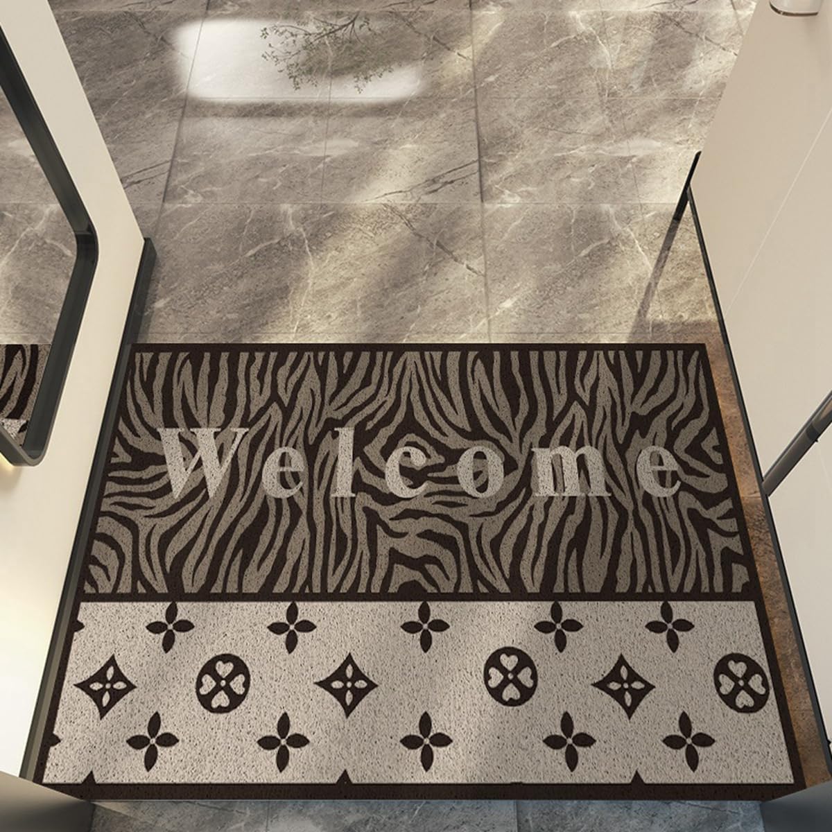 「Tuokus」玄関マット ドアマット 泥落としマット フロアマット マット キッチンマット タイルカーペット 床マット 屋外 滑り止め 耐磨耗性 速乾 吸水 洗える 店舗 飲食店 オフィス 事務所 XGDianj73 45*75cm