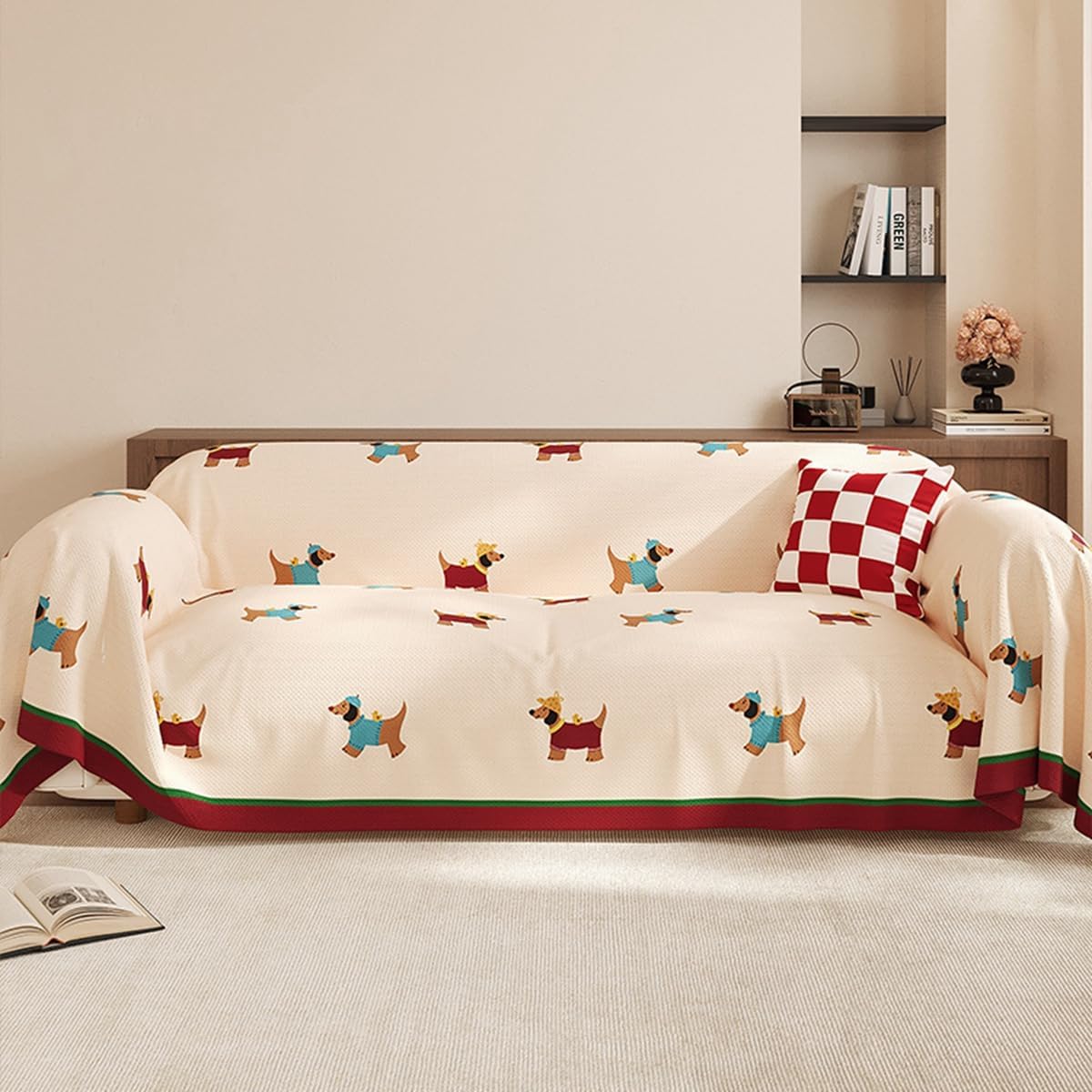 「Tuokus」ソファーカバー 180×180cm 2人掛け・3人掛け 肘付き 洗える ペットの引っかき傷防止 通気性 ふんわり おしゃれ 滑り止め付き 汚れ防止 防塵 オールシーズン対応 Sofajia62