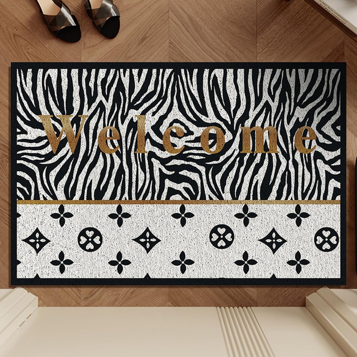 「Tuokus」玄関マット ドアマット 泥落としマット フロアマット マット キッチンマット タイルカーペット 床マット 屋外 滑り止め 耐磨耗性 速乾 吸水 洗える 店舗 飲食店 オフィス 事務所 XGDianj55 45*75cm