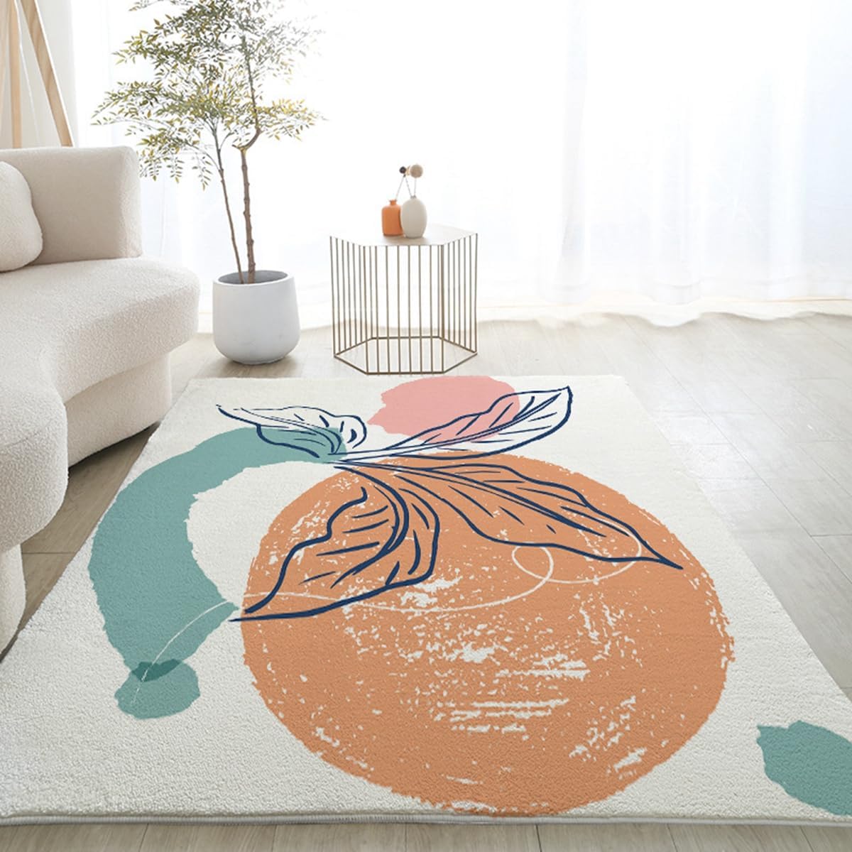 「ORRMALL」カーペット ラグマット ラグ 滑り止め付き センターカーペット 模造カシミヤ 3畳4畳5畳6畳 厚み 長方形 絨毯 抗菌防臭 防ダニ 床暖房対応 シャギーラグ 絨毯 滑り止め付き ふわふわ サラサラ 長方形 カラフルパターン ORFYR-33(120*160cm約1畳)