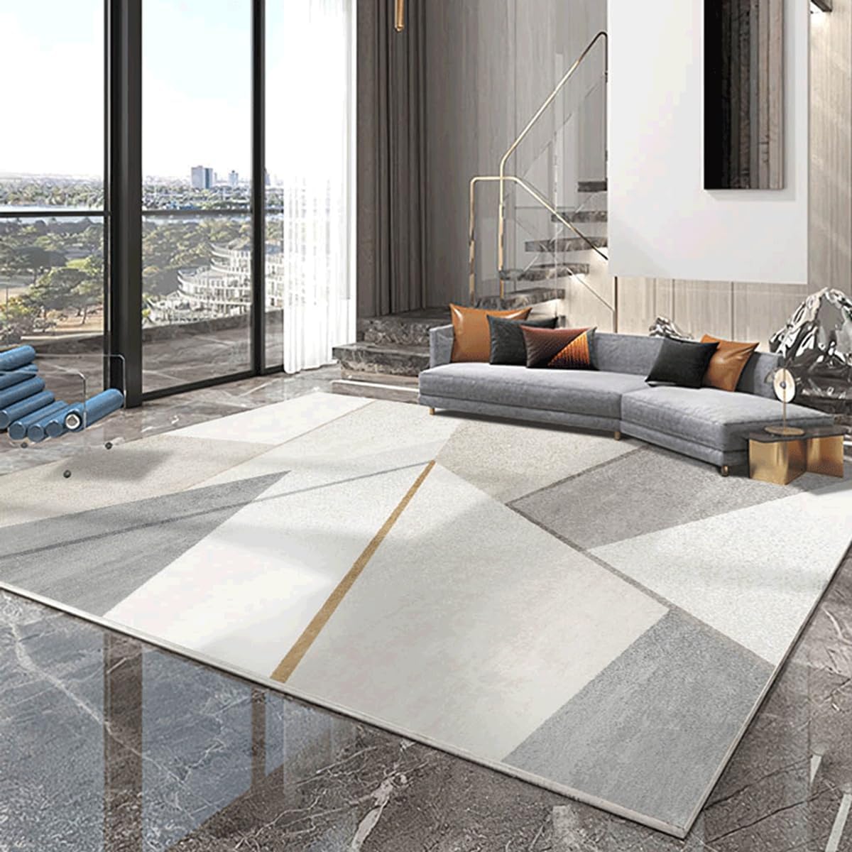 Frisence カーペット 120×160cm 洗える ラグ 滑り止め付き 防音・防寒・床暖房対応 ラグマット 折りたたみ コンパクト収納可能 おしゃれ ふわふわ 北欧風 リビング 寝室 子供部屋用 FRIDT74B